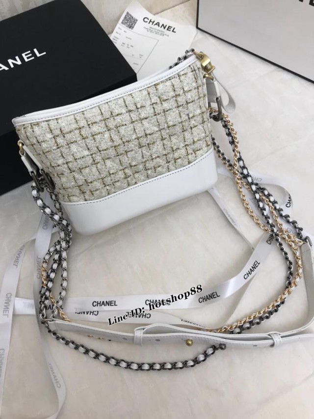 CHANEL女包 91810編織流浪包 軟呢包身 皮裹鏈條 香奈兒流浪包 單肩斜跨女包 djc1661